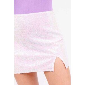 Sequin Mini Skirt Pink Iridescent Pencil Skirt Size S M or L